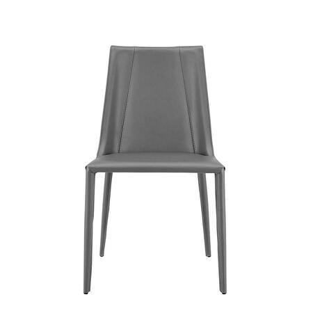 GFANCY FIXTURES Sleek All Faux Leather Dining or Side Chair, Dark Gray GF3101709